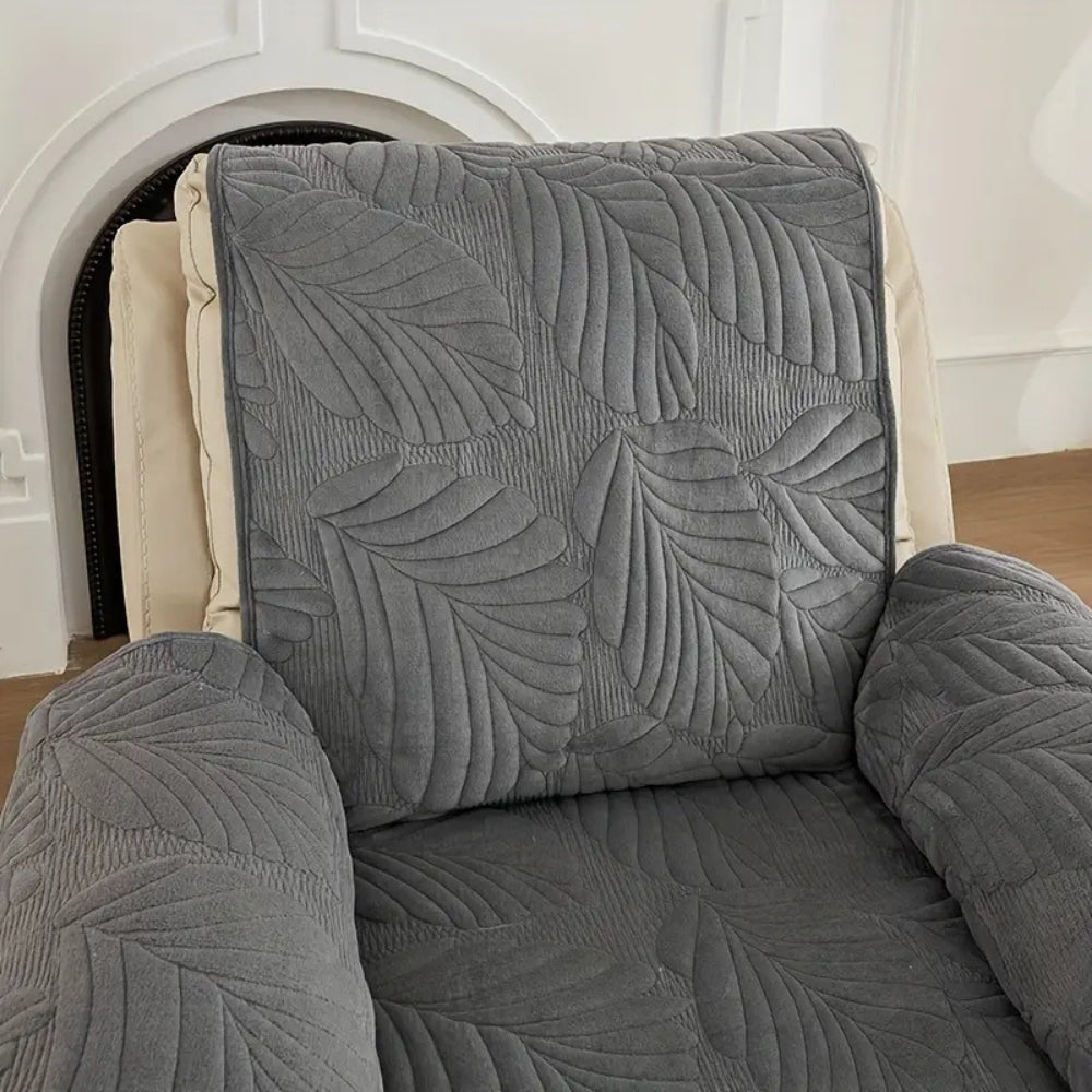 Leaf Pattern Non Slip Recliner Chair Cover, Universal 24 x 88.5 Inch | Leaf Pattern Recliner Cover, Non Slip | Recliner Covers