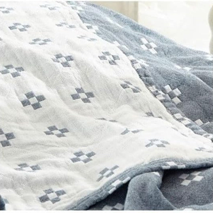 Diamond Dot Three-Layer Cotton Gauze Comfort Blanket, Five Colours | Three-Layer Gauze, Diamond Dots | Throw Blankets