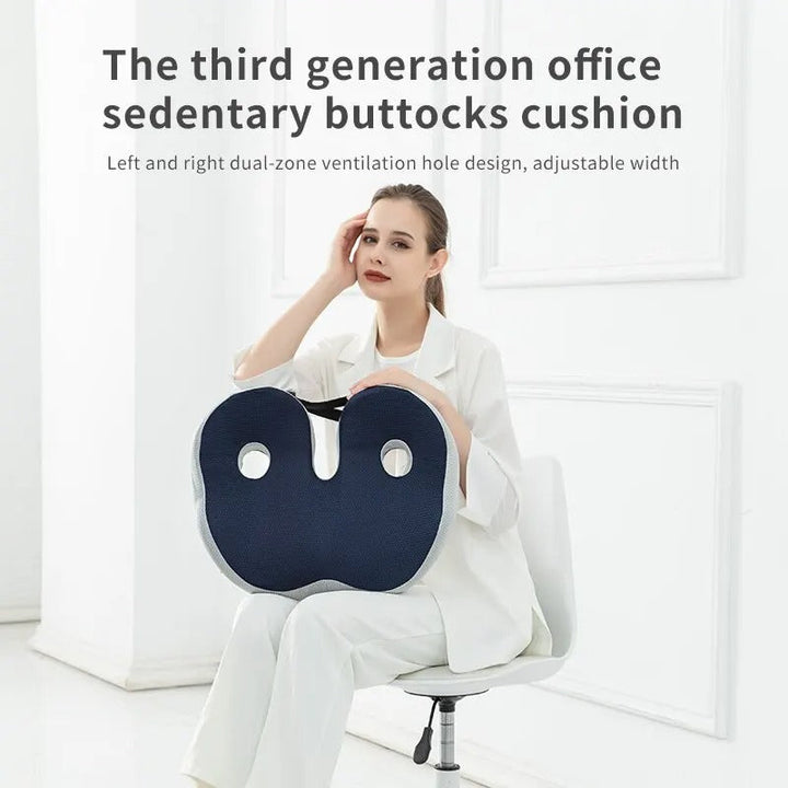 Ergonomic Memory Foam Seat Cushion with Tailbone Contour for Office and Car | Seat Comfort for Long Sitting | Seat Cushions