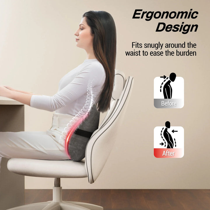 Shiatsu Lumbar Massage Pillow with Heat and Washable Cover | Warming Kneading for Your Lower Back | Massage Pillows
