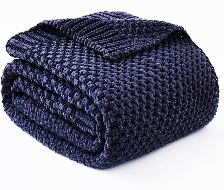Knitted Weighted Blanket in Cooling Microfiber, 5 to 20 lb Options | Breathable Knit Weighted Comfort | Weighted Blankets