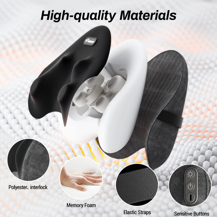 Shiatsu Lumbar Massage Pillow with Heat and Washable Cover | Warming Kneading for Your Lower Back | Massage Pillows