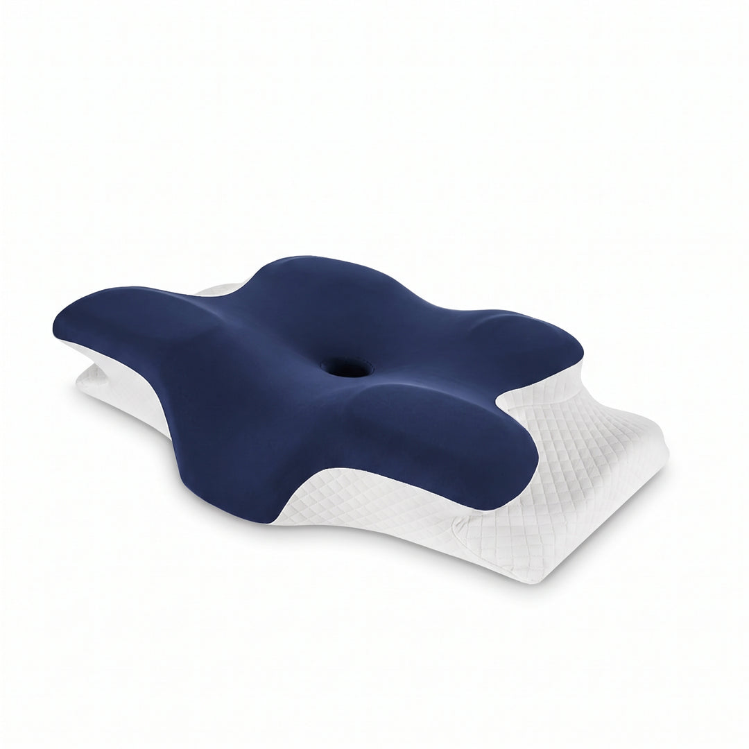Adjustable Contour Memory Foam Pillow with Neck and Shoulder Support for Side, Back, and Stomach Sleepers