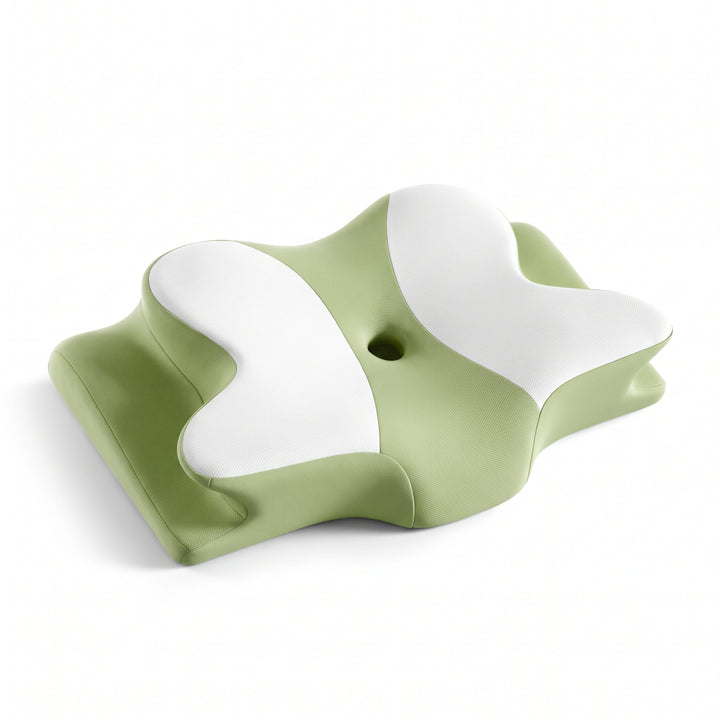 Adjustable Contour Memory Foam Pillow with Neck and Shoulder Support for Side, Back, and Stomach Sleepers