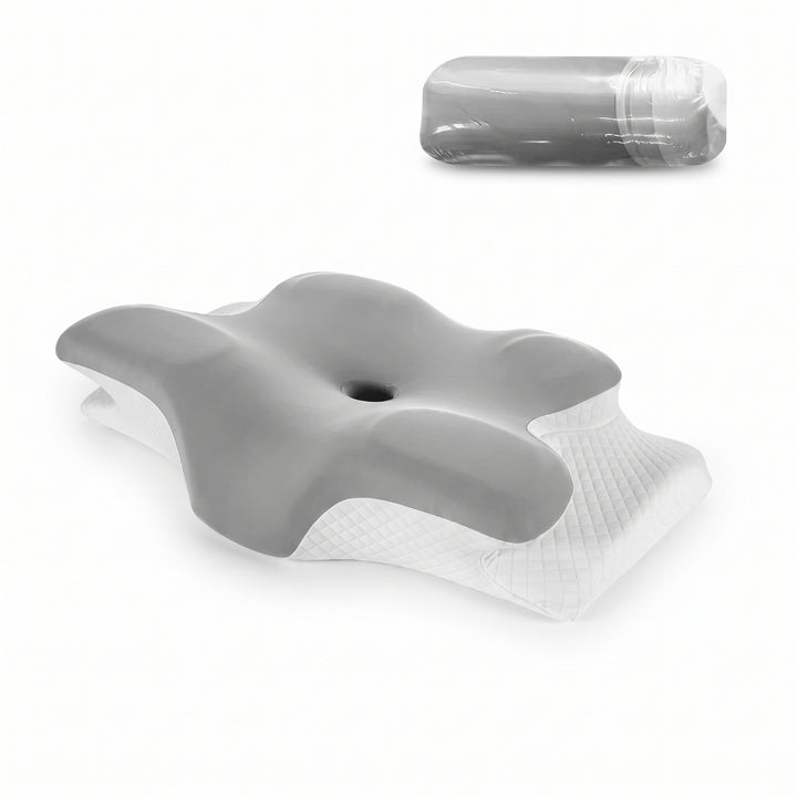 Adjustable Contour Memory Foam Pillow with Neck and Shoulder Support for Side, Back, and Stomach Sleepers