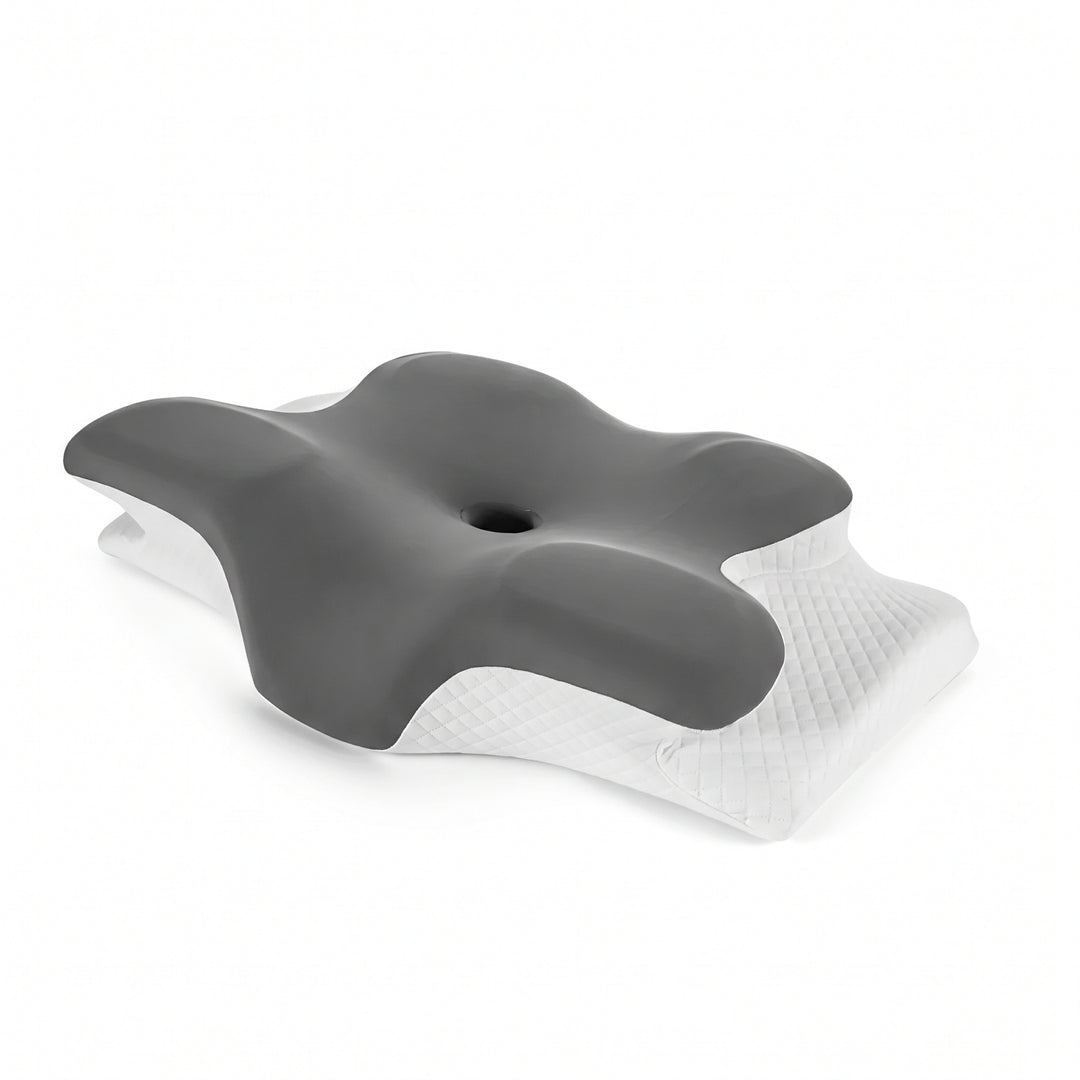 Adjustable Contour Memory Foam Pillow with Neck and Shoulder Support for Side, Back, and Stomach Sleepers