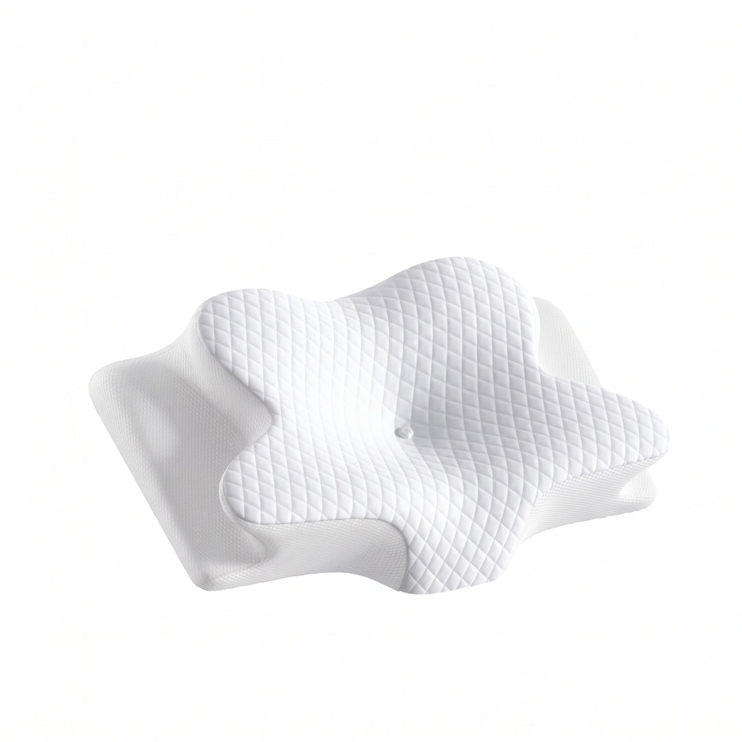 Adjustable Contour Memory Foam Pillow with Neck and Shoulder Support for Side, Back, and Stomach Sleepers