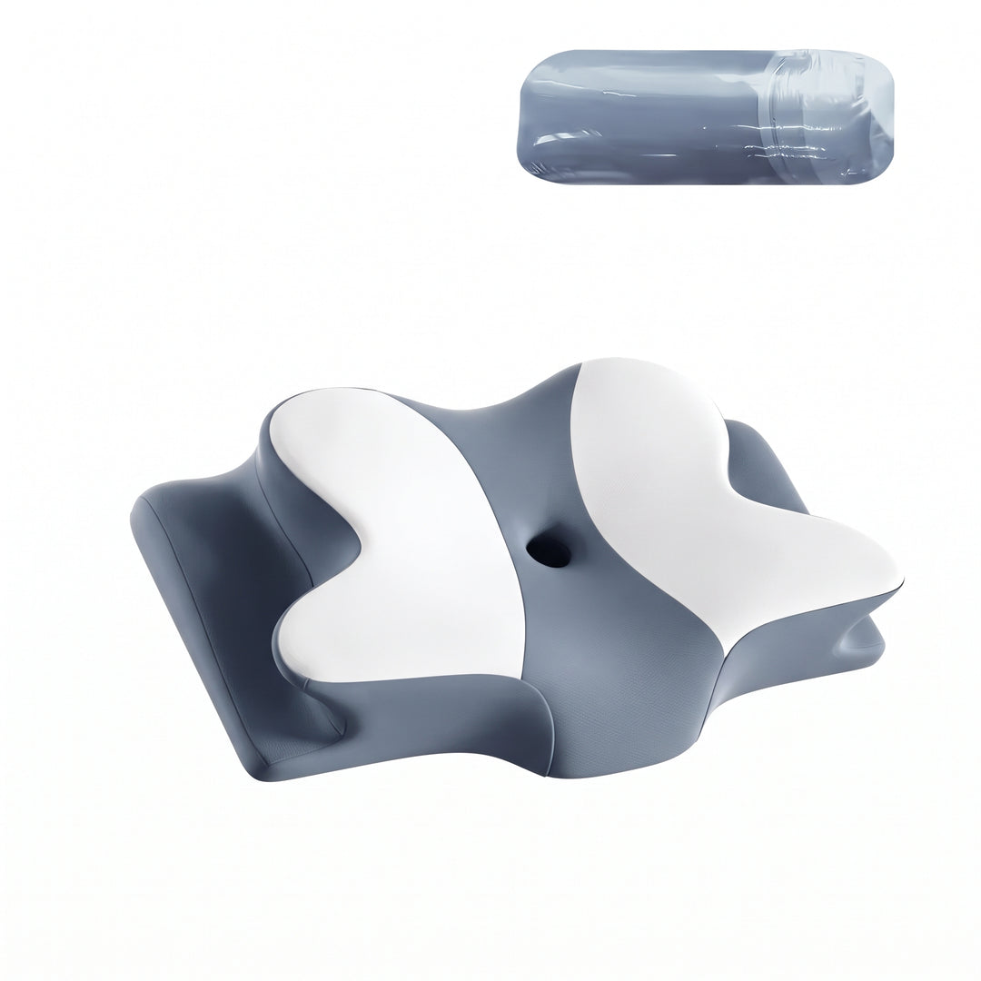 Adjustable Contour Memory Foam Pillow with Neck and Shoulder Support for Side, Back, and Stomach Sleepers
