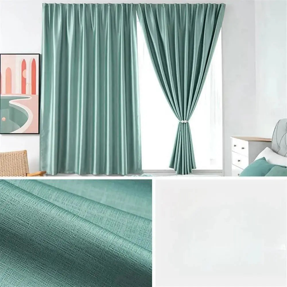 Full Blackout Velcro Window Curtain with UPF100 Polyester Fabric | Punch-Free Light Blocking Shade | Blackout Curtains