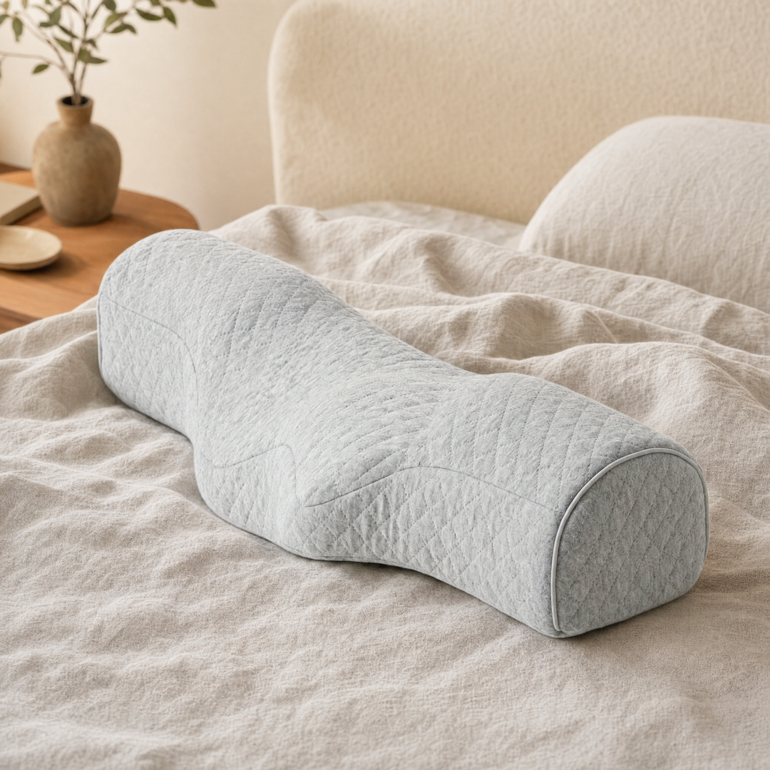 Wave Contour Cervical Memory Foam Pillow for Back and Side Sleepers | Wave Contour Neck Alignment | Bed Pillows