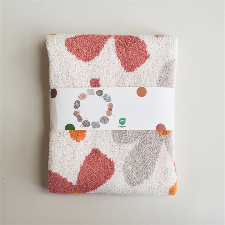 Floral Cotton Microfiber Knit Throw Blanket for Home and Travel | Floral Knit for Home and Travel | Throw Blankets