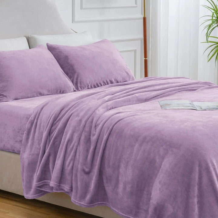Plush Flannel Fleece Bedding Set for Cold Nights in Several Sizes | Warm Flannel Bedding Set | Bedding Sets