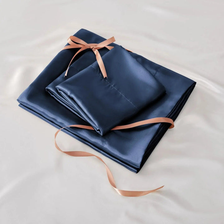 Luxury Satin Fitted Sheet Set, 3 Pieces with 35cm Deep Pockets | Smooth Satin Sheets That Fit Snugly | Bedding Sets
