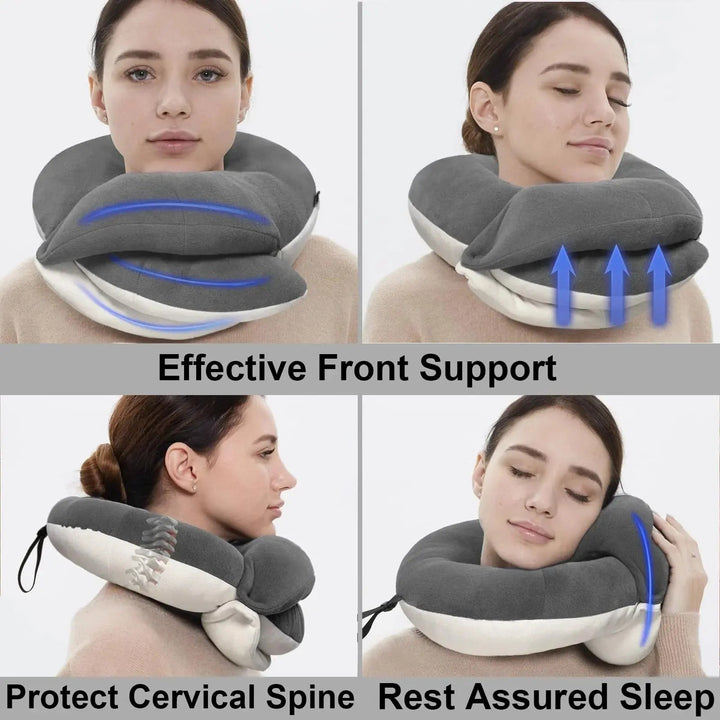 360-Degree Travel Pillow Kit with 3D Eye Mask, Earplugs and Storage Bag | Complete Travel Rest Kit | Travel Pillows