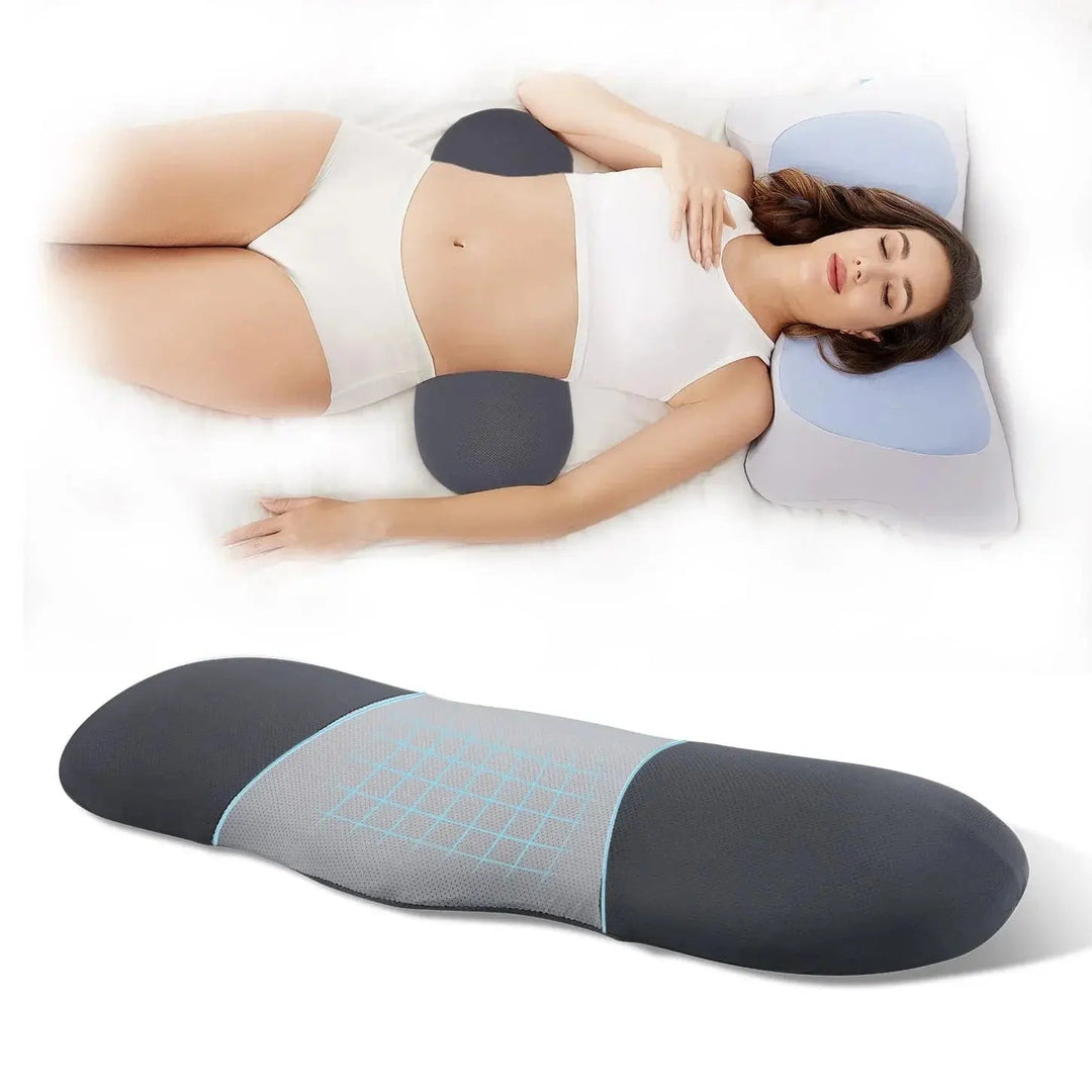 Lumbar Support Foam Cushion with Removable Machine-Washable Nylon Cover | Washable Lumbar Cushion for Chairs and Beds | Lumbar Cushions