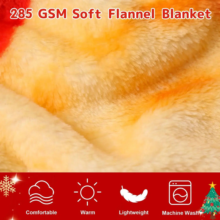 Giant Round Pizza Flannel Fleece Blanket in Four Diameters | Playful Pizza-Print Round Throw | Throw Blankets