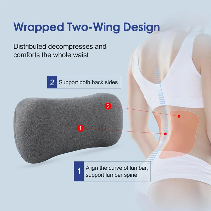 Memory Foam Bolster Travel Pillow with Contoured Two-Wing Shape | Wing-Shaped Foam Support for Seats | Neck Pillows