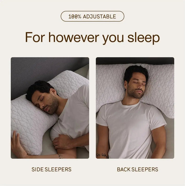 Ergonomic Shredded Memory Foam Pillow 30x20 Inch with Removable Cover | Adjustable Loft for Custom Comfort | Bed Pillows