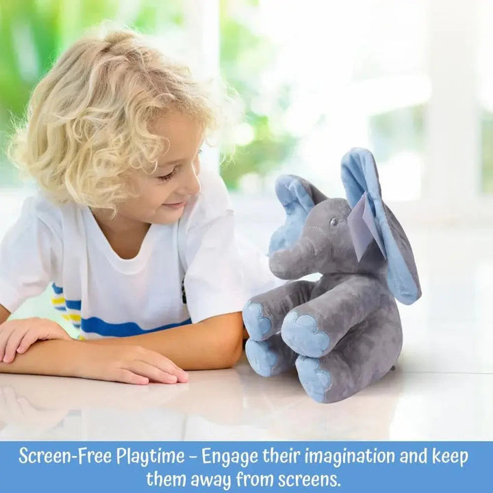 Animated Singing Elephant Plush Toy with Moving Ears, 30x19cm | Musical Elephant with Wiggling Ears | Plush Toys