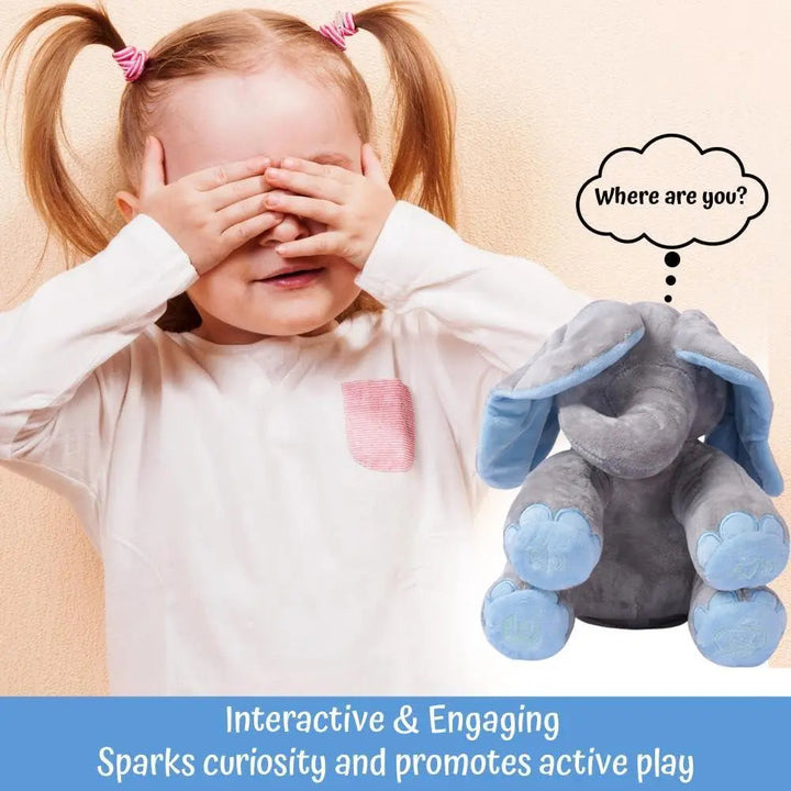 Animated Singing Elephant Plush Toy with Moving Ears, 30x19cm | Musical Elephant with Wiggling Ears | Plush Toys