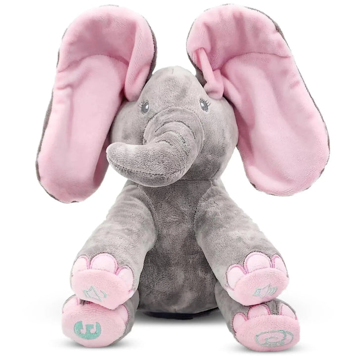 Animated Singing Elephant Plush Toy with Moving Ears, 30x19cm | Musical Elephant with Wiggling Ears | Plush Toys