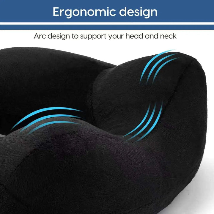 U-Shape Inflatable Travel Neck Pillow with Adjustable Air Firmness | Inflatable Pillow That Packs Small | Travel Pillows