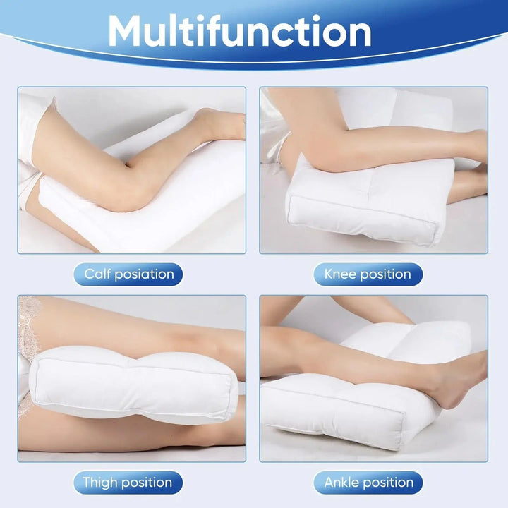 Cotton-Covered Knee Pillow with Down-Alternative Fill | Soft Leg Support for Side Sleepers | Knee Pillows