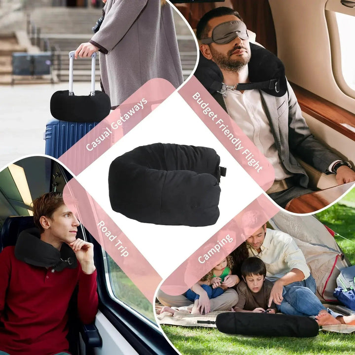 Stuffable Travel Neck Pillow You Fill with Clothes | Pillow and Packing Space in One | Travel Pillows