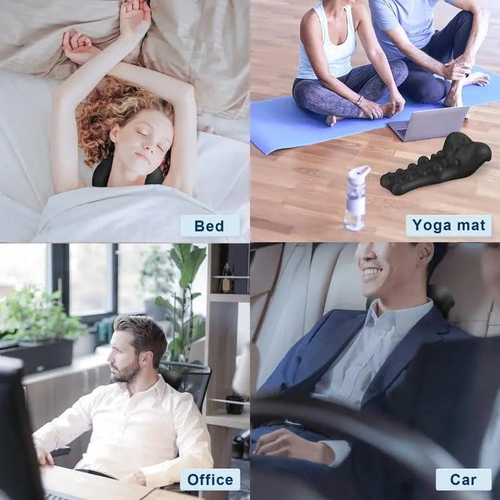 Ergonomic C-Curve Stretcher Pillow with Massage Points | Massage Points for Daily Relaxation | Massage Pillows