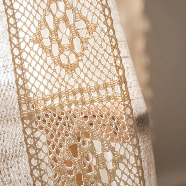 Boho Cotton-Linen Blend Curtain Panels with Tassels, Set of 2 | Tassel Curtains with Gentle Light Filtering | Curtains