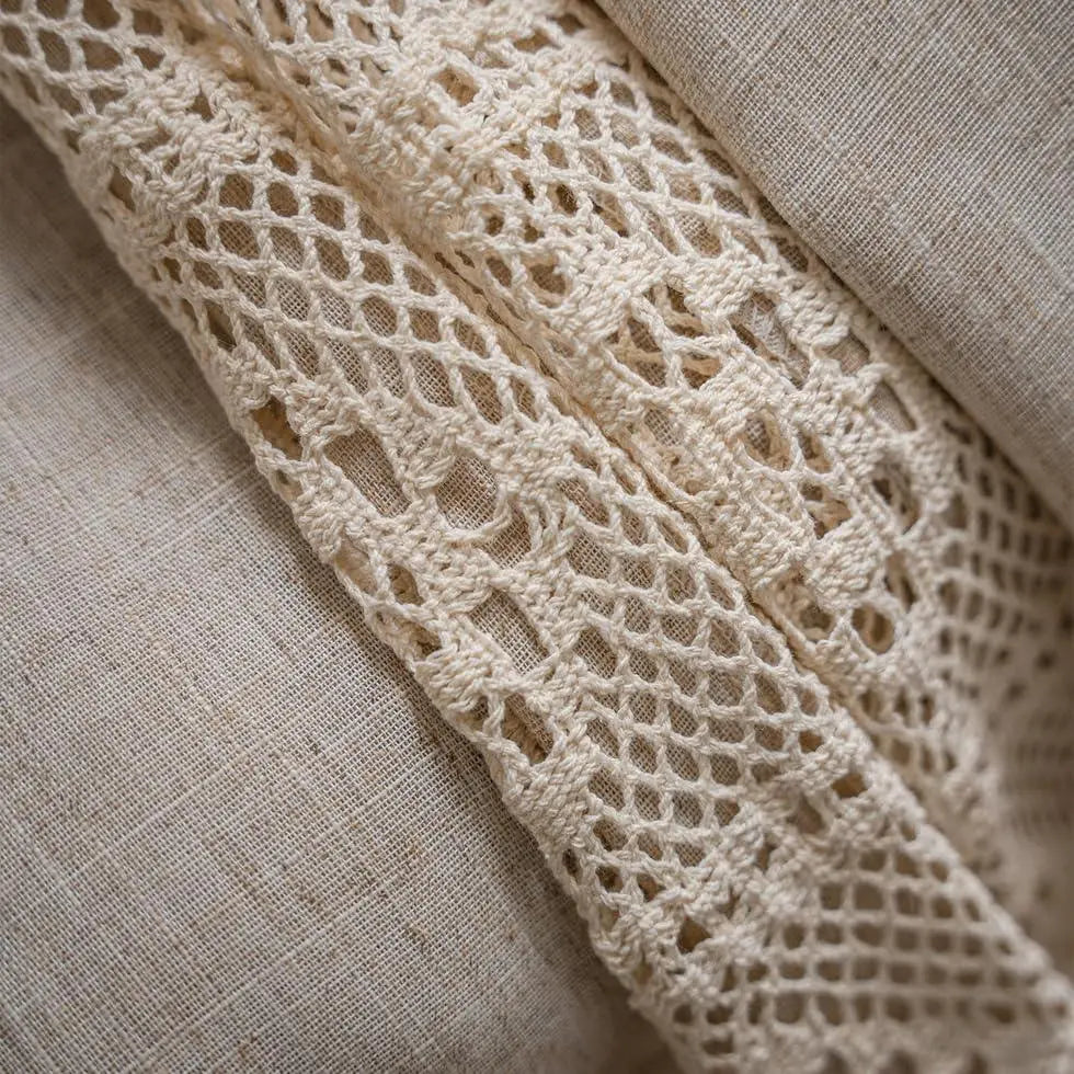 Boho Cotton-Linen Blend Curtain Panels with Tassels, Set of 2 | Tassel Curtains with Gentle Light Filtering | Curtains