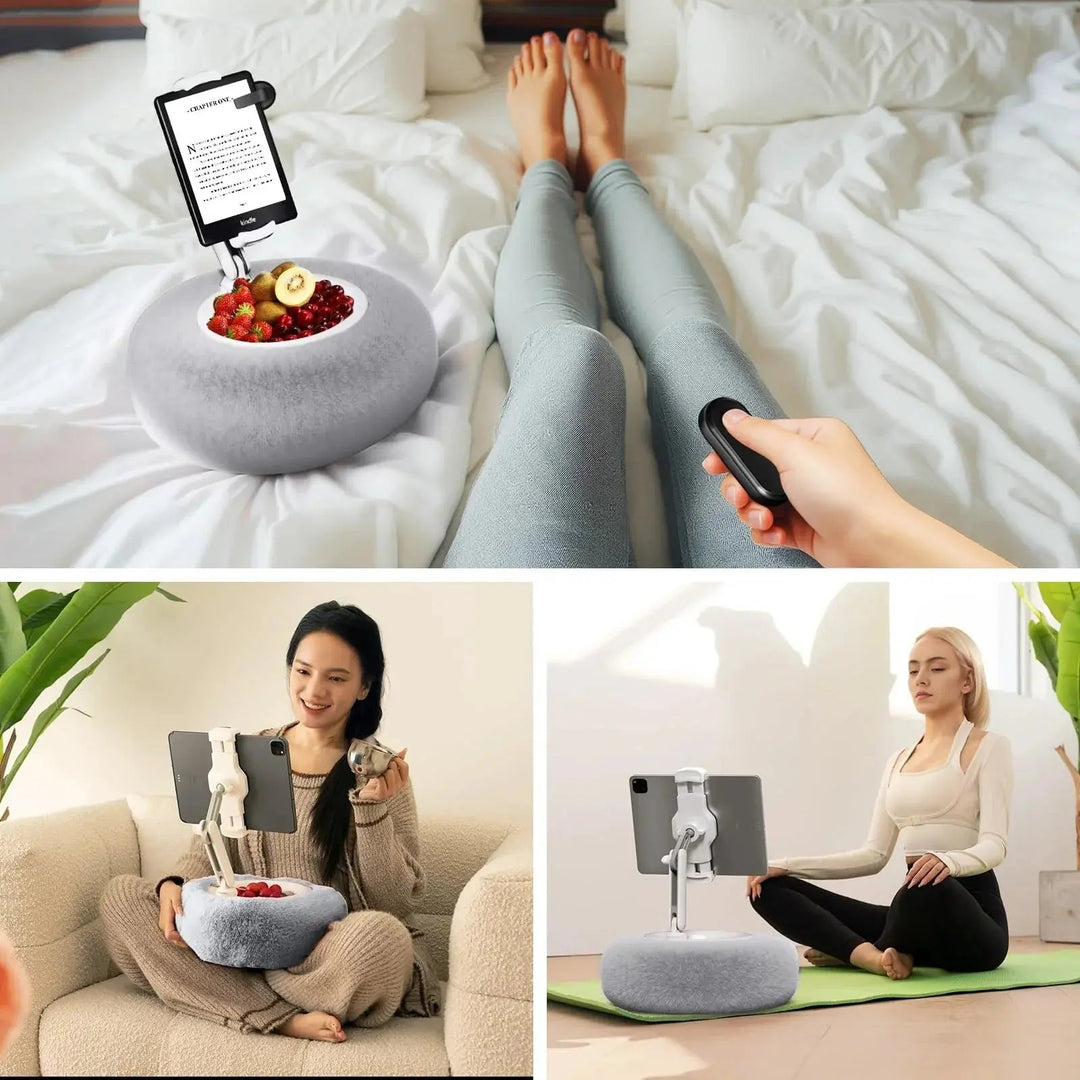 Plush Adjustable Tablet Pillow Stand for Bed and Sofa | Hands-Free Viewing Comfort | Tablet Stands