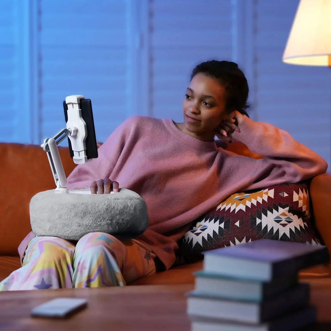 Plush Adjustable Tablet Pillow Stand for Bed and Sofa | Hands-Free Viewing Comfort | Tablet Stands
