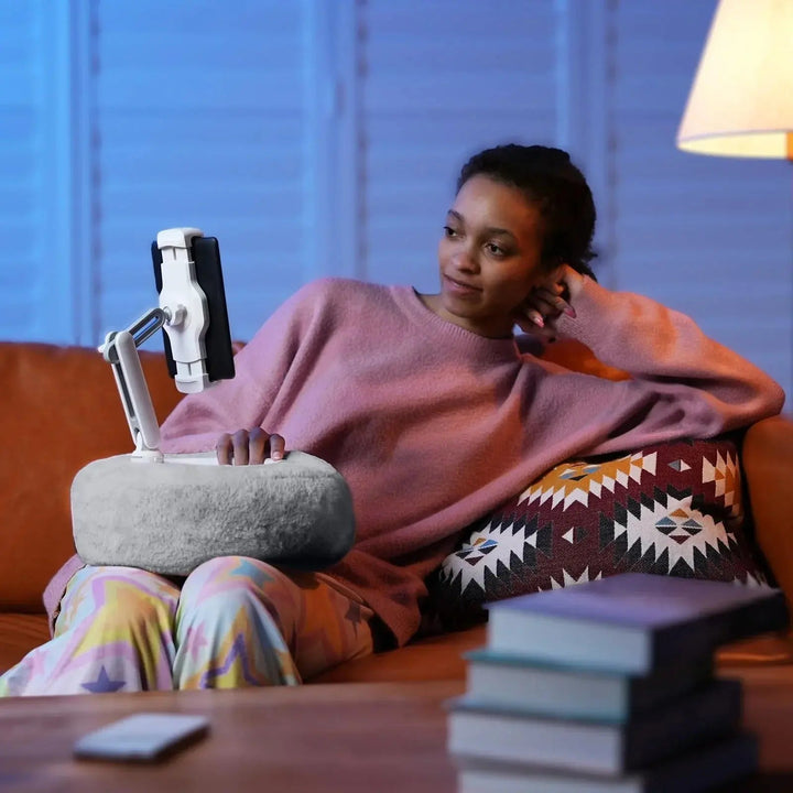 Plush Adjustable Tablet Pillow Stand for Bed and Sofa | Hands-Free Viewing Comfort | Tablet Stands