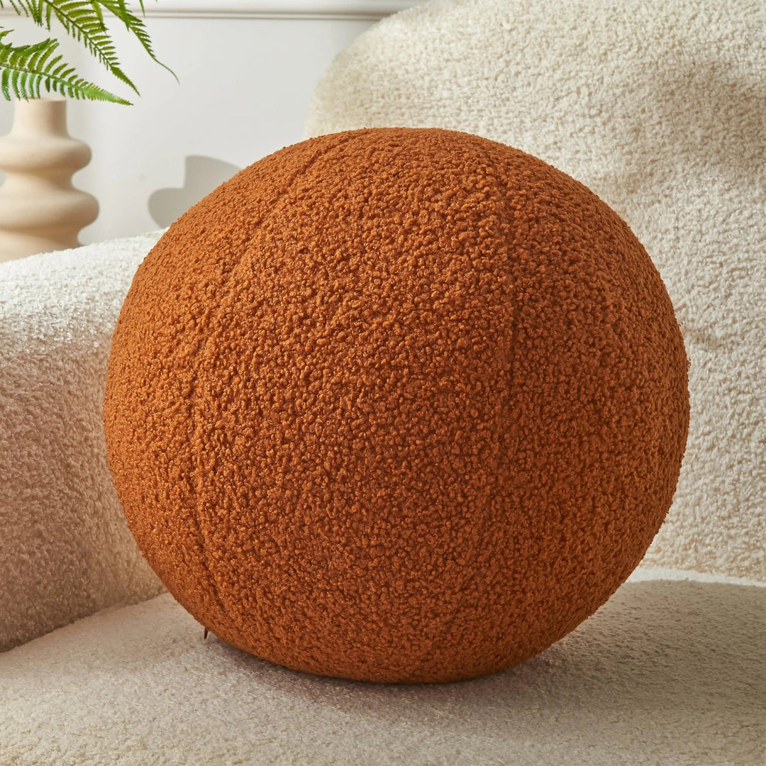 Round Ball Decorative Pillow for Sofa, Bed and Accent Chair | Soft Sculptural Accent | Throw Pillows