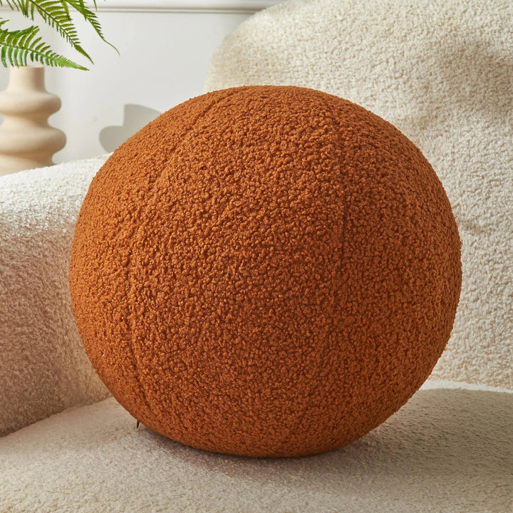 Round Ball Decorative Pillow for Sofa, Bed and Accent Chair | Soft Sculptural Accent | Throw Pillows