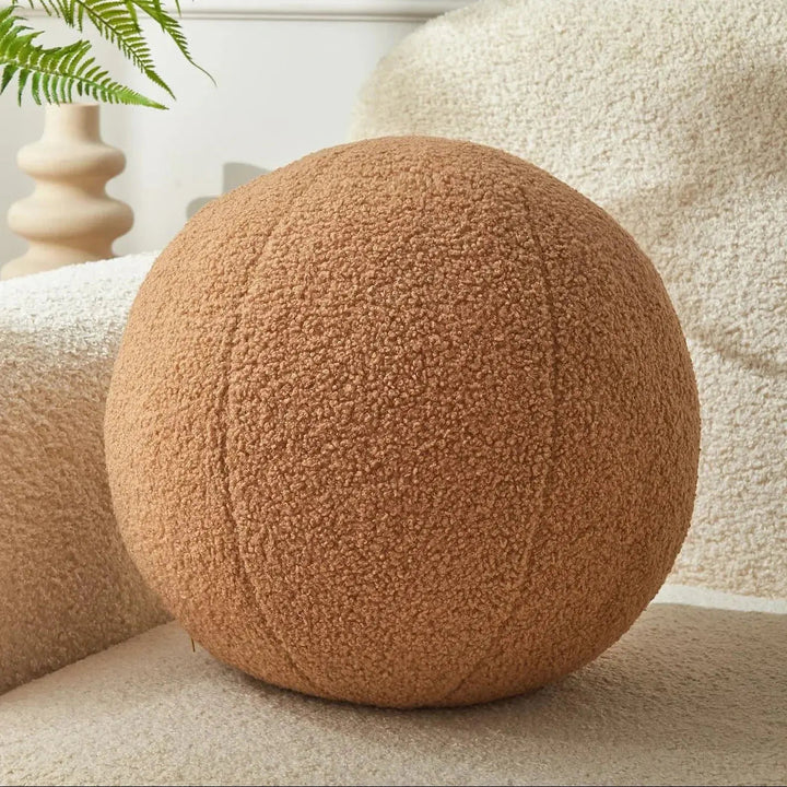 Round Ball Decorative Pillow for Sofa, Bed and Accent Chair | Soft Sculptural Accent | Throw Pillows