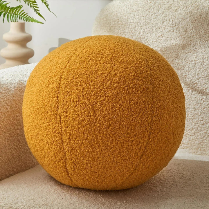 Round Ball Decorative Pillow for Sofa, Bed and Accent Chair | Soft Sculptural Accent | Throw Pillows