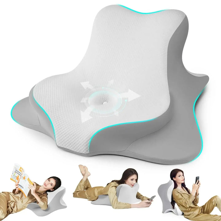 Adjustable Memory Foam Cervical Pillow for Sleep in Three Colours | Customisable Pillow Height | Bed Pillows