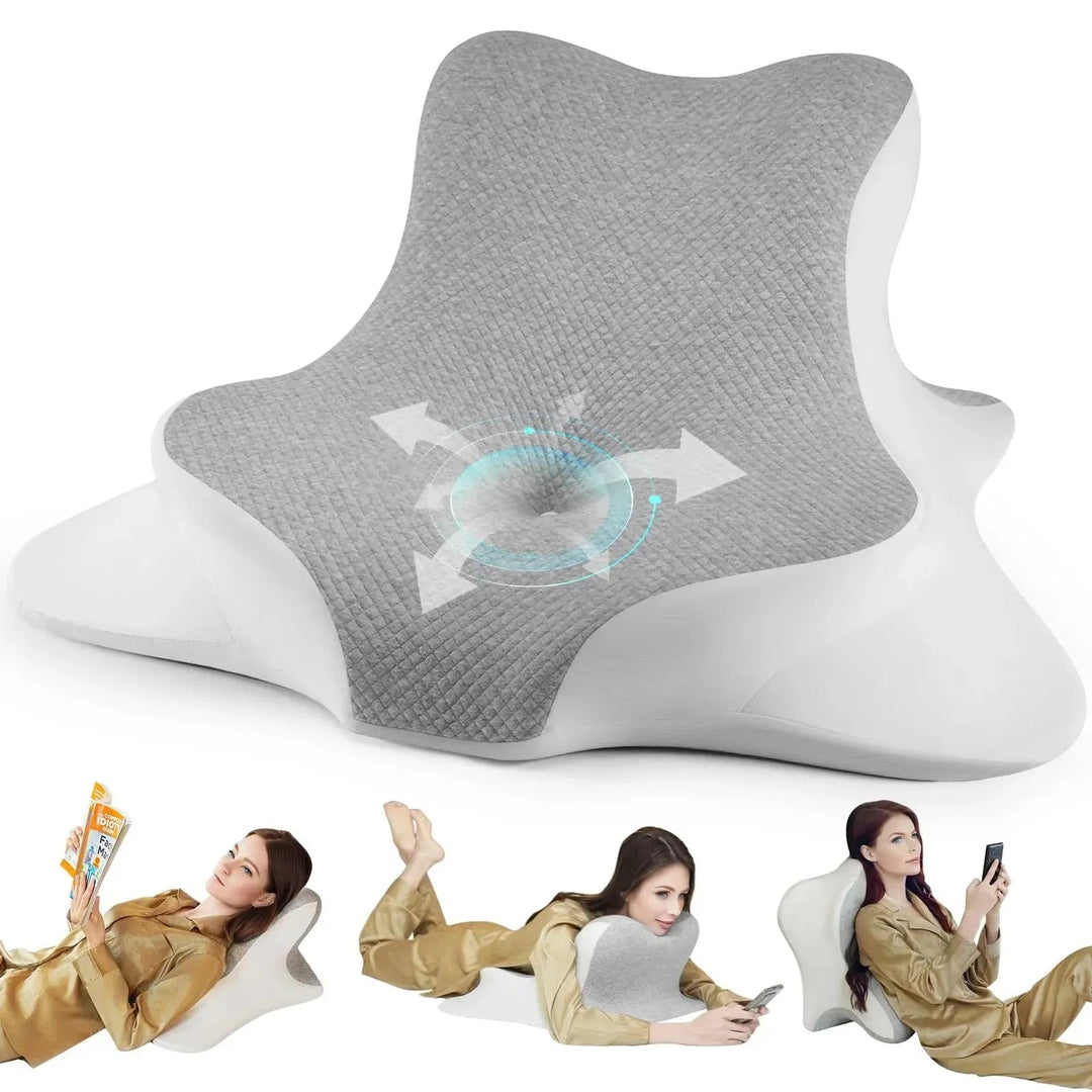 Dual-Curve Memory Foam Wedge Pillow with Ice Silk Cover | Cool Support for Reading and Rest | Wedge Pillows