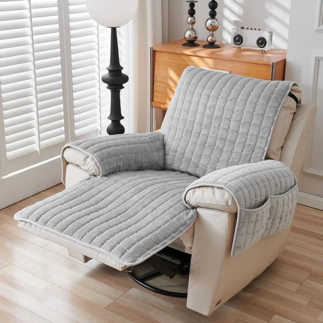 Washable Recliner Chair Slipcover with Elastic Straps for Kids and Pets | Stretch Slipcover for Recliners | Chair Covers