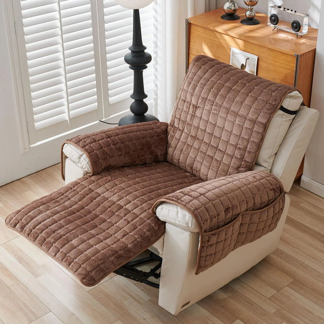 Washable Recliner Chair Slipcover with Elastic Straps for Kids and Pets | Stretch Slipcover for Recliners | Chair Covers