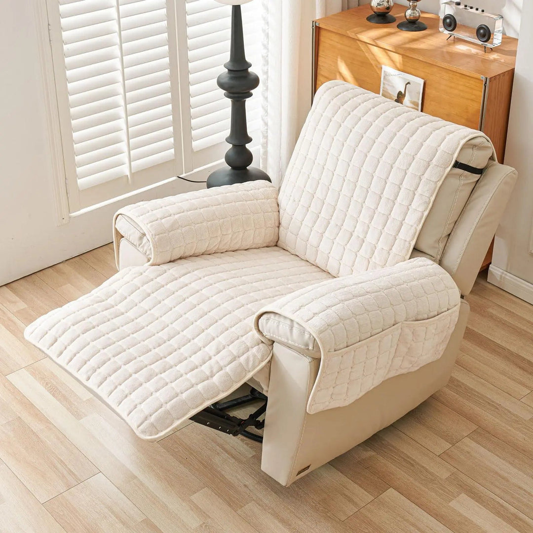 Washable Recliner Chair Slipcover with Elastic Straps for Kids and Pets | Stretch Slipcover for Recliners | Chair Covers