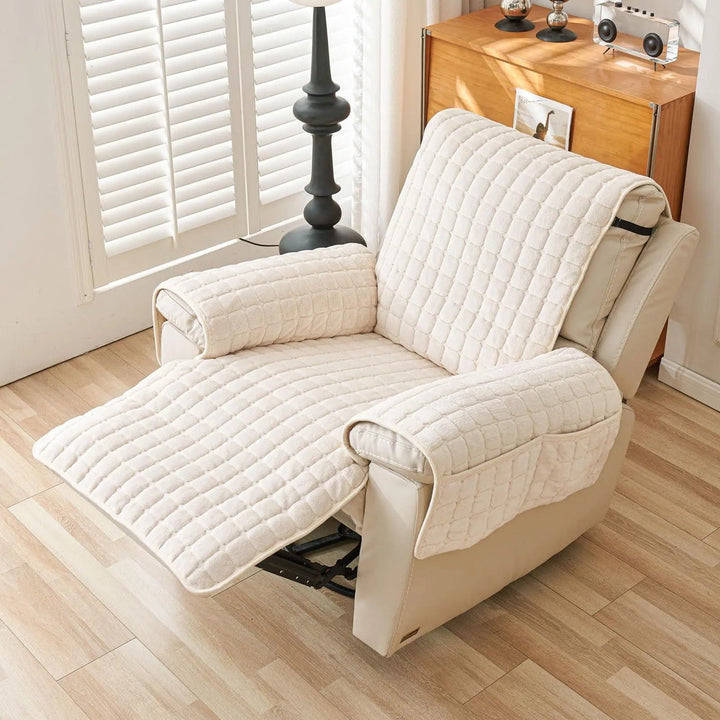 Washable Recliner Chair Slipcover with Elastic Straps for Kids and Pets | Stretch Slipcover for Recliners | Chair Covers