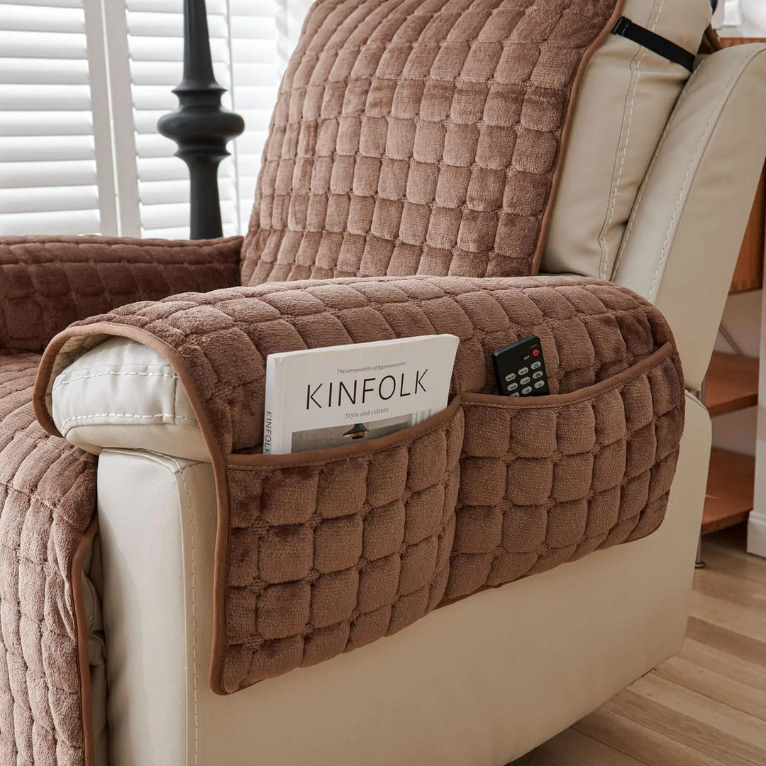 Washable Recliner Chair Slipcover with Elastic Straps for Kids and Pets | Stretch Slipcover for Recliners | Chair Covers