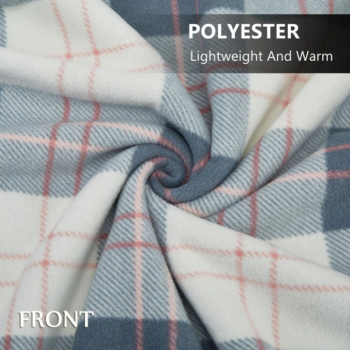 Wearable Plaid Fleece Blanket with Snap Closures | Wear It Without It Slipping | Wearable Blankets