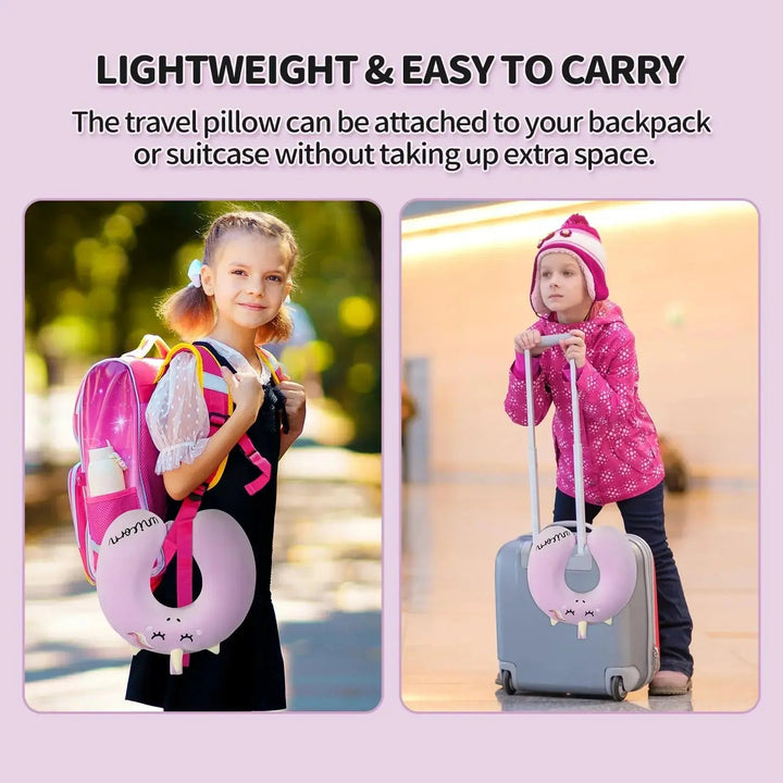 Unicorn Plush U-Shaped Memory Foam Travel Neck Pillow 12 Inch | Playful Neck Cushion for Journeys | Travel Pillows