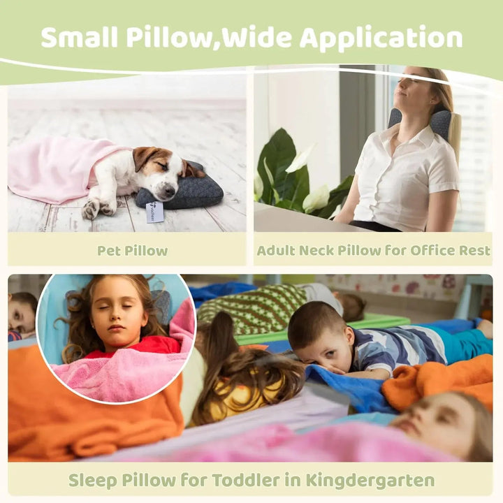 Two-Piece Mini Travel Pillow Set in Textured Knit Cotton | Small Pillows That Save Space | Travel Pillows