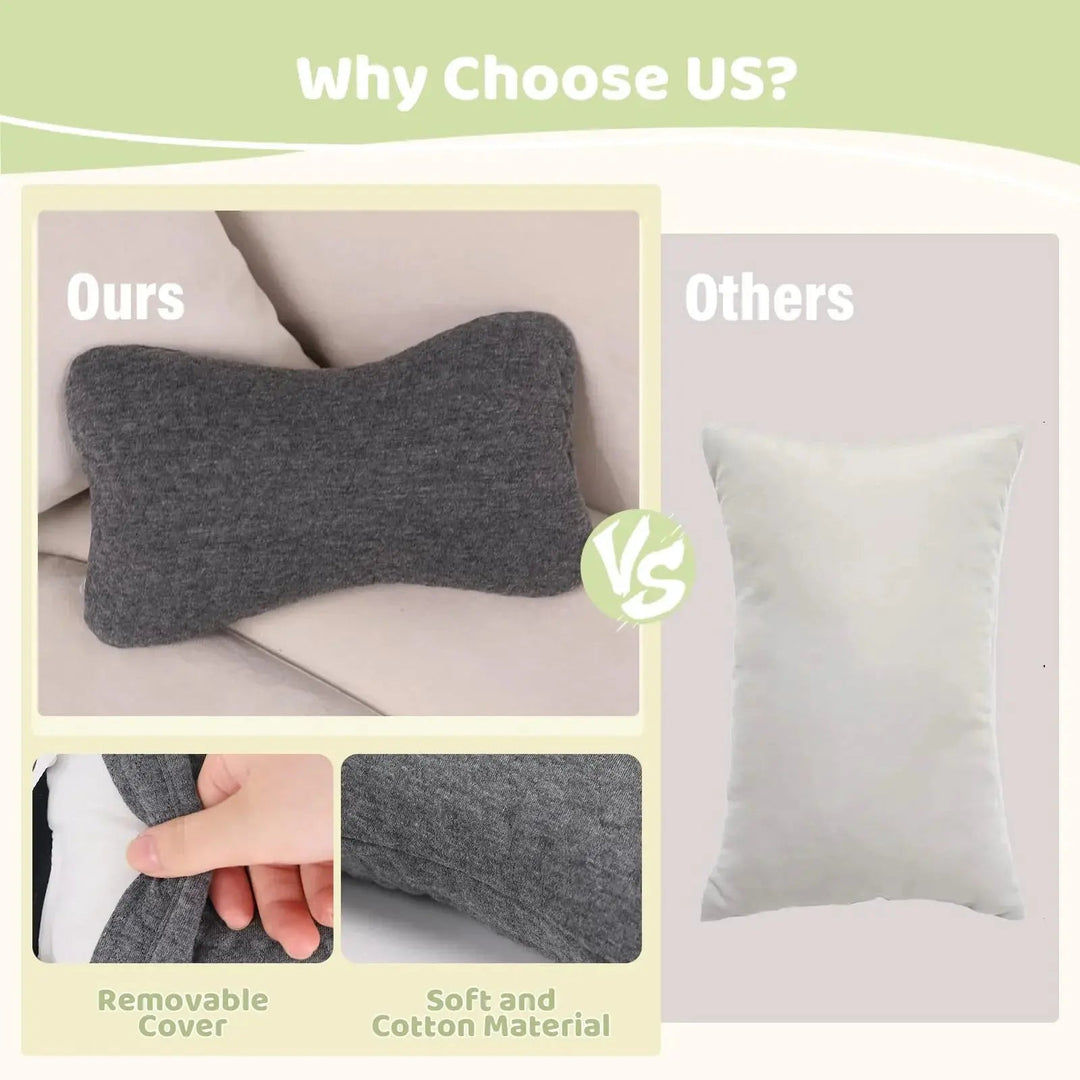 Mini Cotton Travel Comfort Pillows, Set of 2 in 8x12 Inch Size | Small Travel Pillow Pair | Travel Pillows