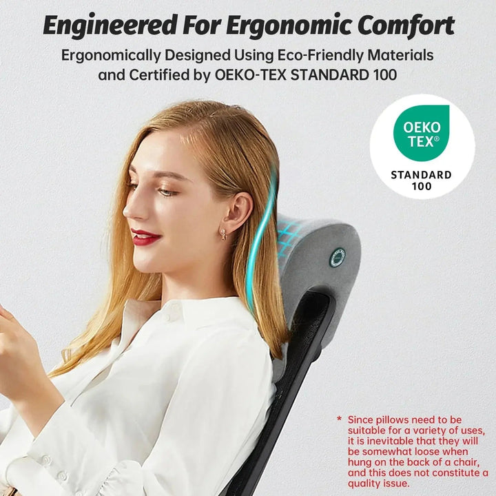 Ergonomic Memory Foam Chair Headrest Pillow with Adjustable Strap | Headrest Pillow for Office and Gaming Chairs | Neck Pillows